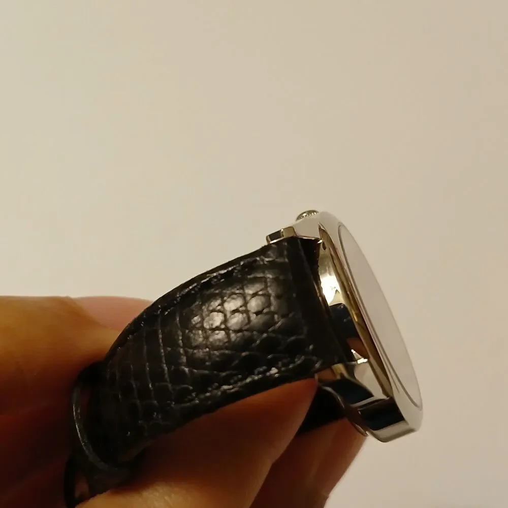 Gallaudet CSI Women's Silver Tone Dial Swiss Black Leather Band Watch WR 3ATM - Picture 12 of 12